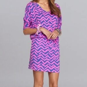 Lilly Pulitzer Pink and Blue Chevron Dress